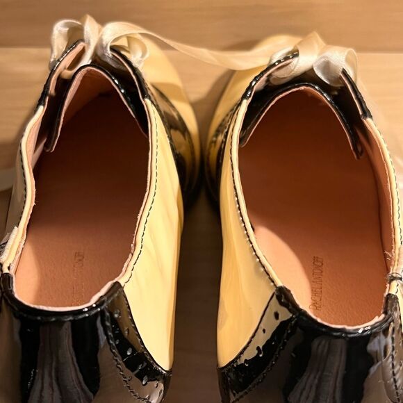 G.H Bass X Rachel Antonhoff Cream & Black Patent Leather Heeled Oxford Shoes - Picture 11 of 13